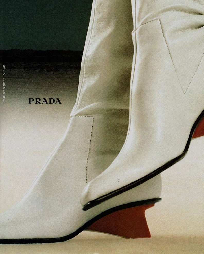 Prada Architectural Wedge Satin Heels FW1998
