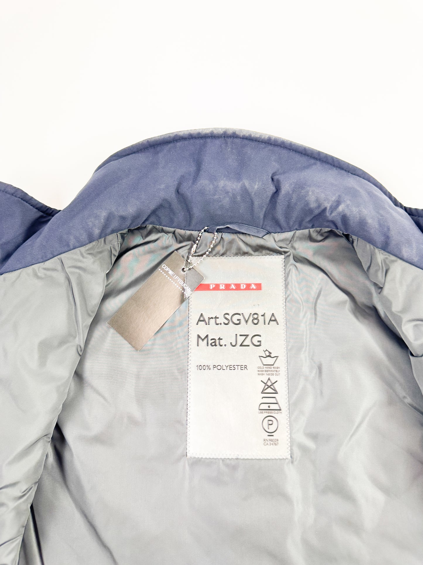 Prada Men's Navy Blue Nylon Vest 2000s