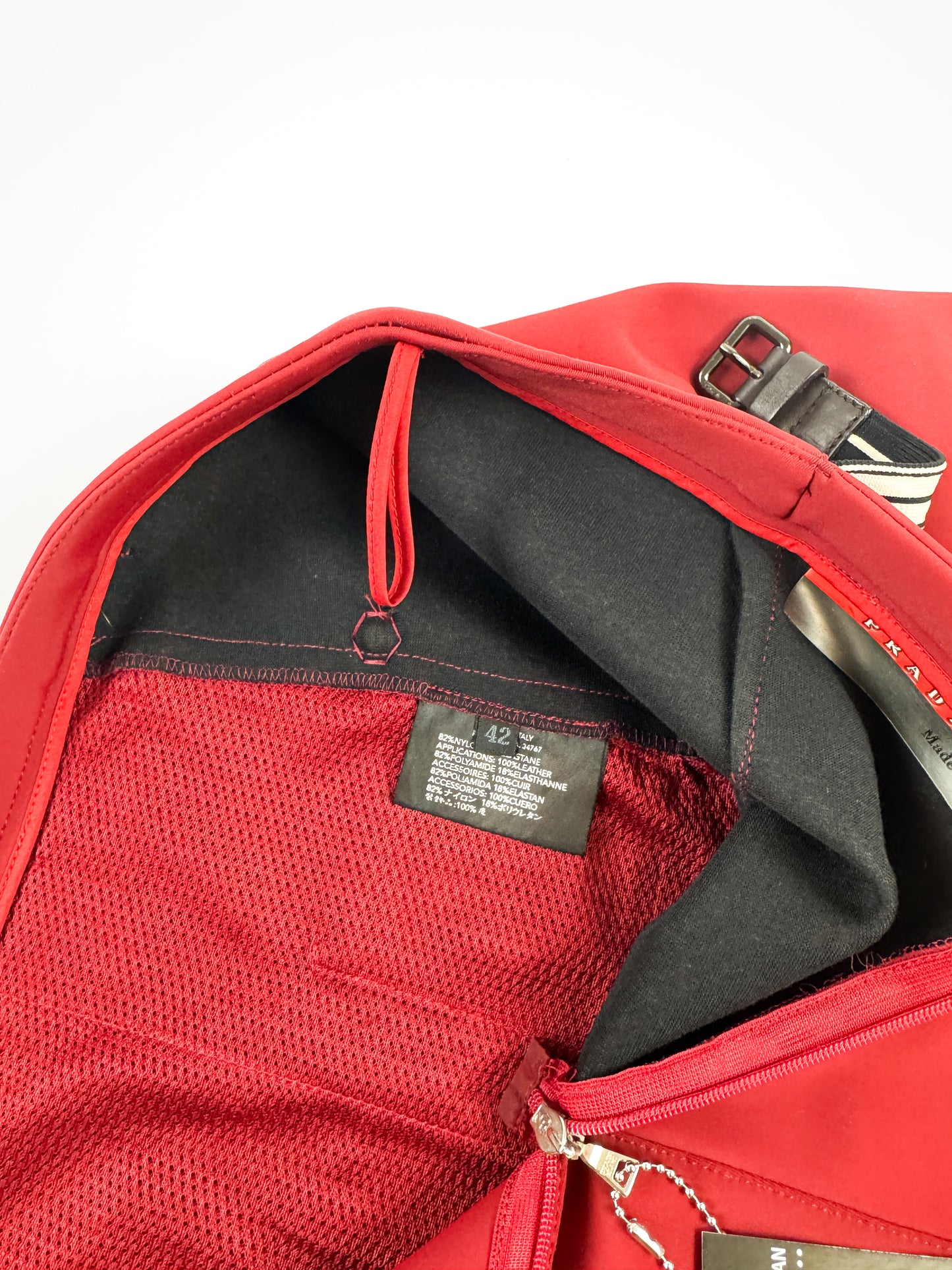 Prada Burgundy Red Nylon Skirt with Pockets SS2000