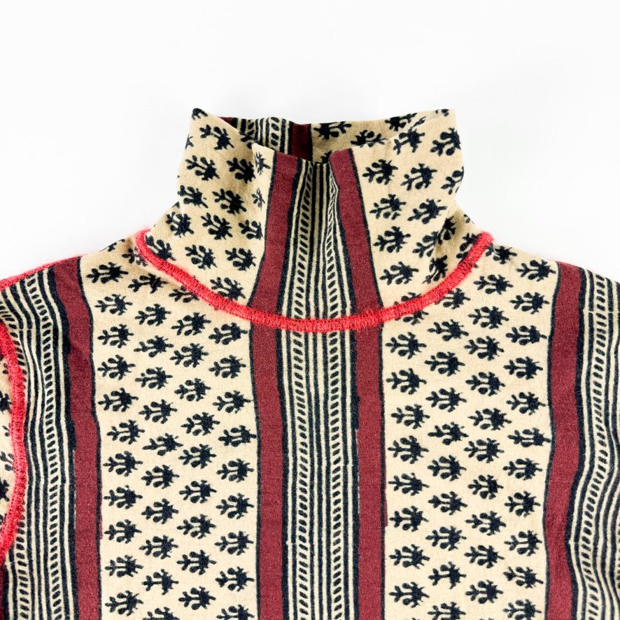 Jean Paul Gaultier Patterned Wool Turtle Neck 1990s