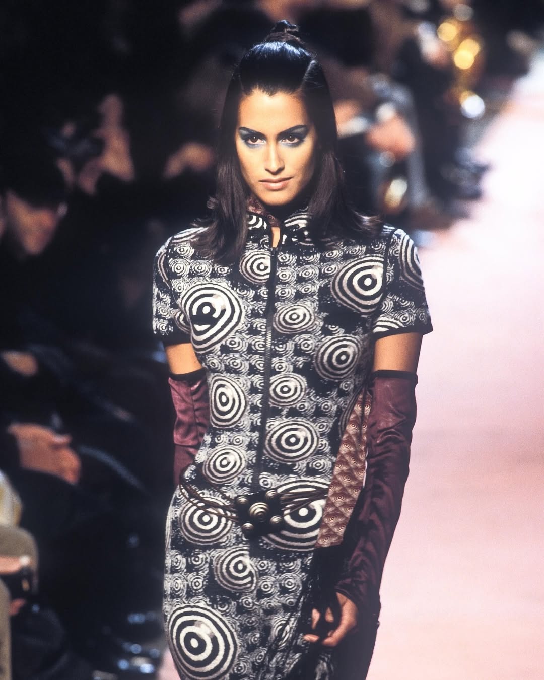 Jean Paul Gaultier Op-Art Illusion Mesh Long Sleeve FW1996