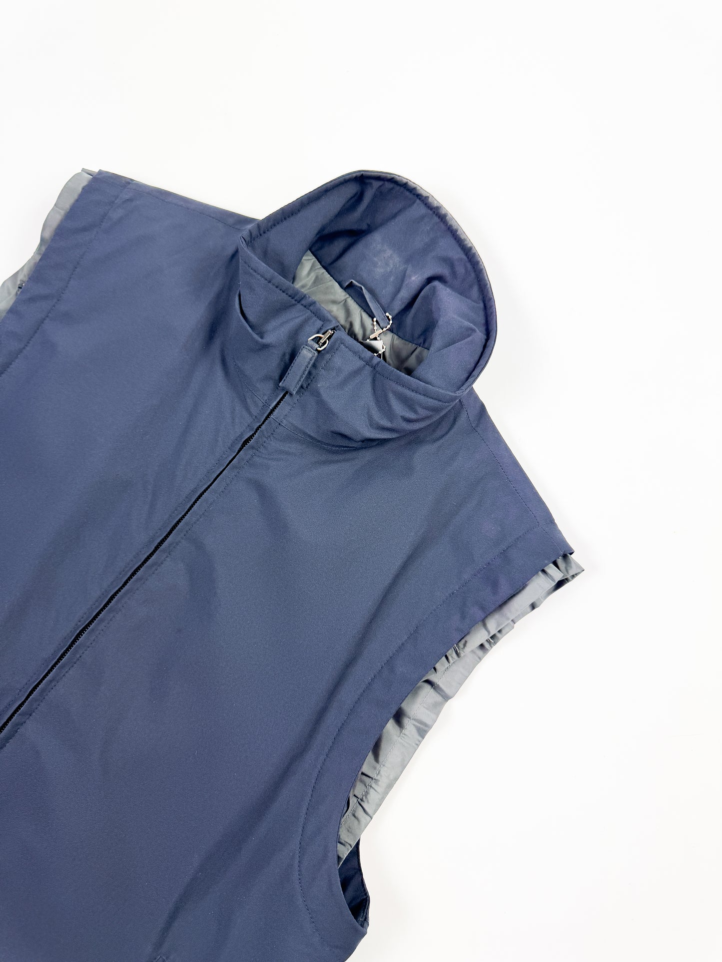 Prada Men's Navy Blue Nylon Vest 2000s