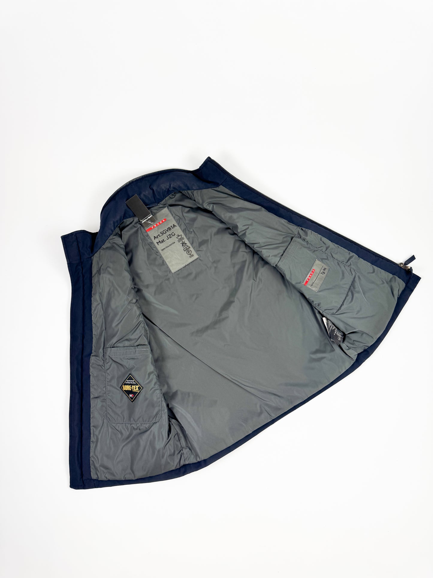 Prada Men's Navy Blue Nylon Vest 2000s