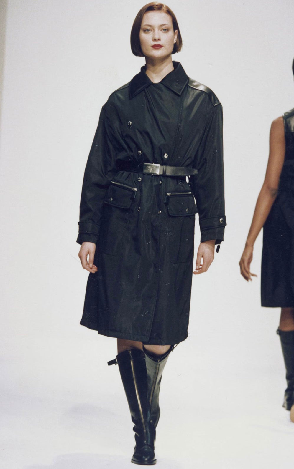 Prada Nylon & Leather Military-Inspired Parka FW1994
