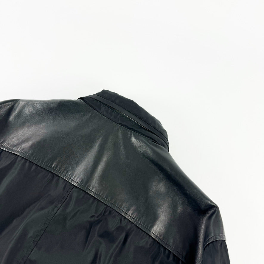 Prada Nylon & Leather Military-Inspired Parka FW1994