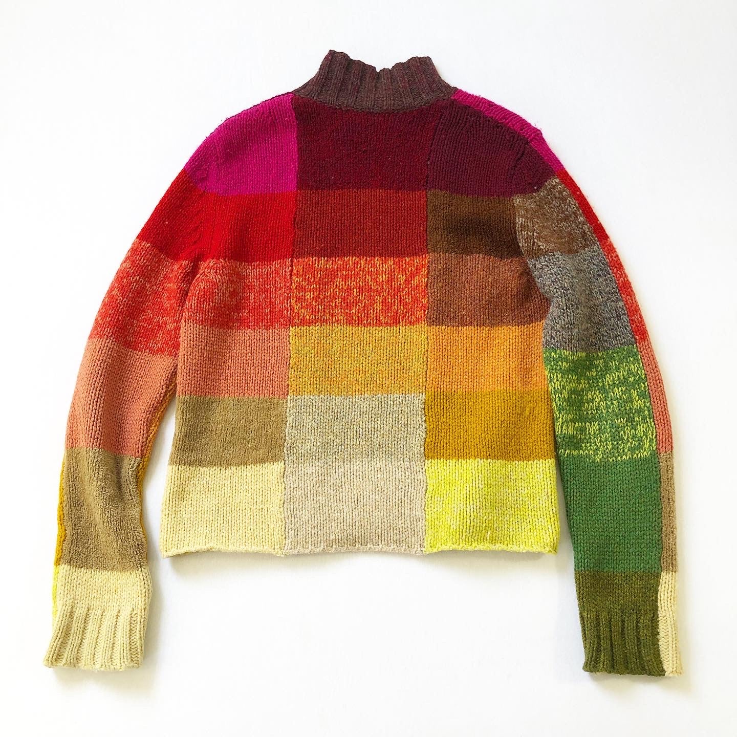 Dries Van Noten Patchwork Knit Turtle Neck