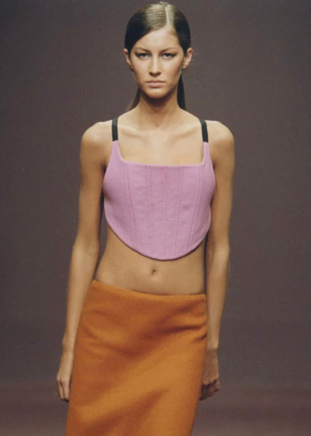 Prada Structured Pink Harringbone Weave Wool Blazer FW1999