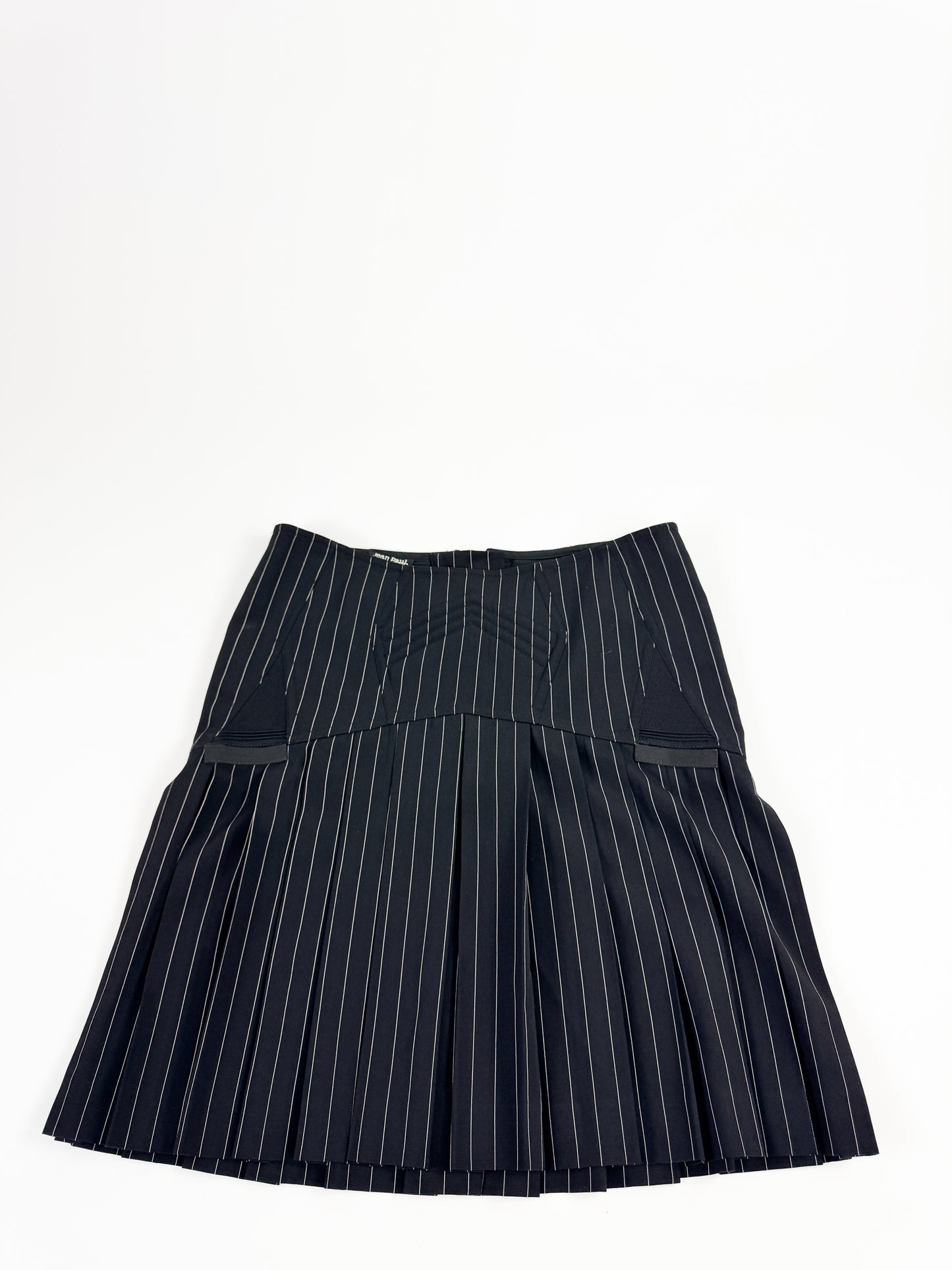Jean Paul Gaultier Corset Pin-Stripe Pleated Skirt SS2004