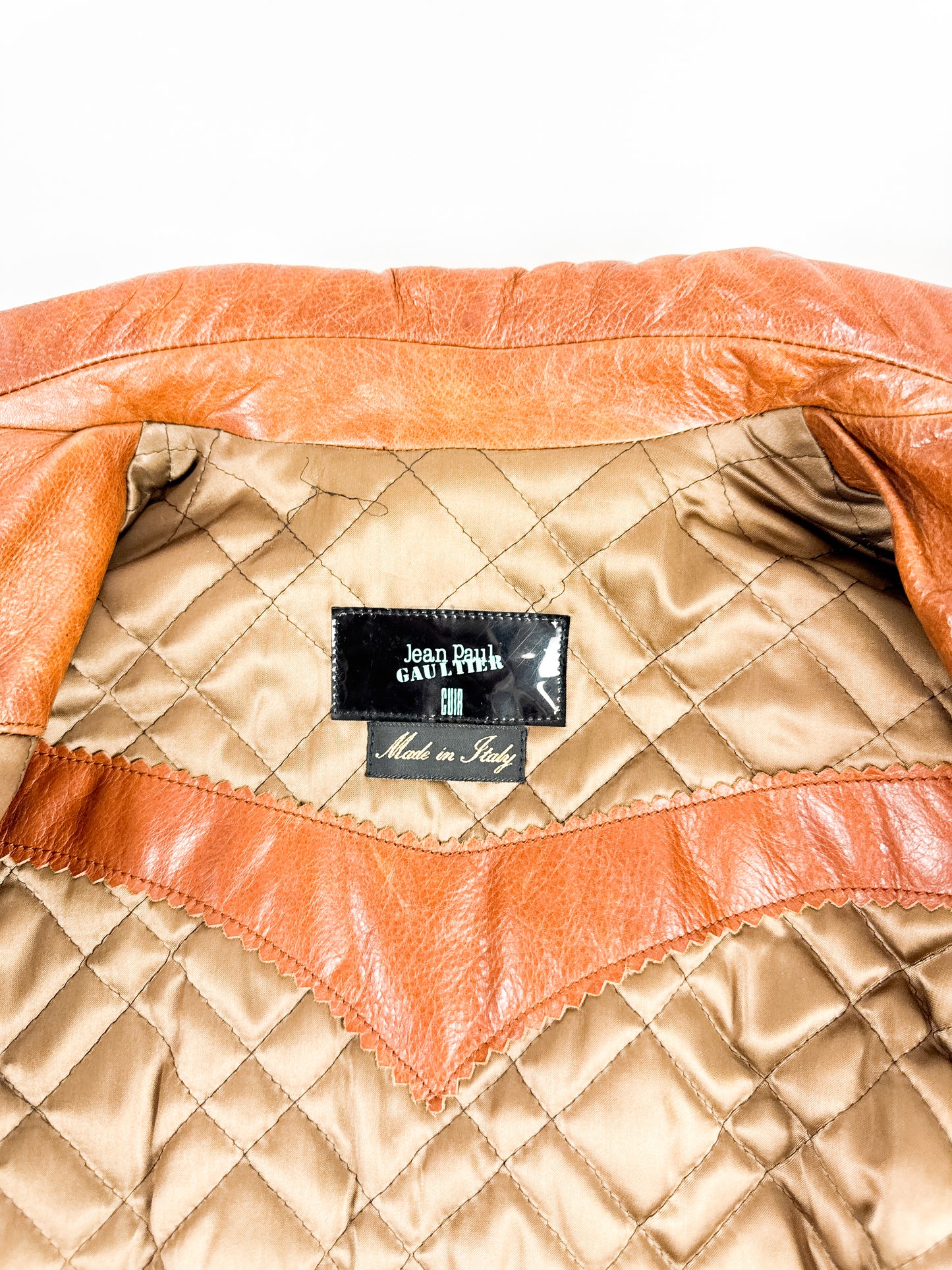 Jean Paul Gaultier Cuir Cropped Biker Leather Jacket SS1986