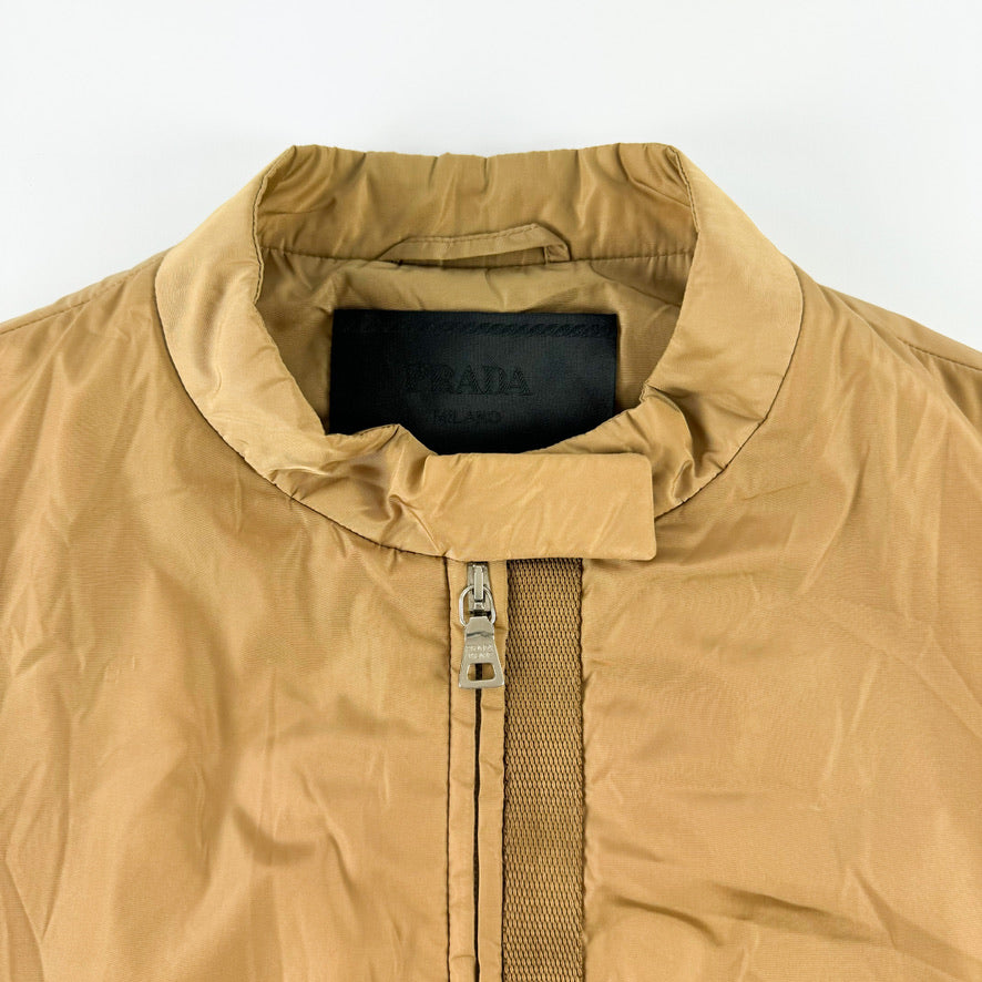 Prada Padded Nylon Jacket with Logo Vertical Stripe FW1999
