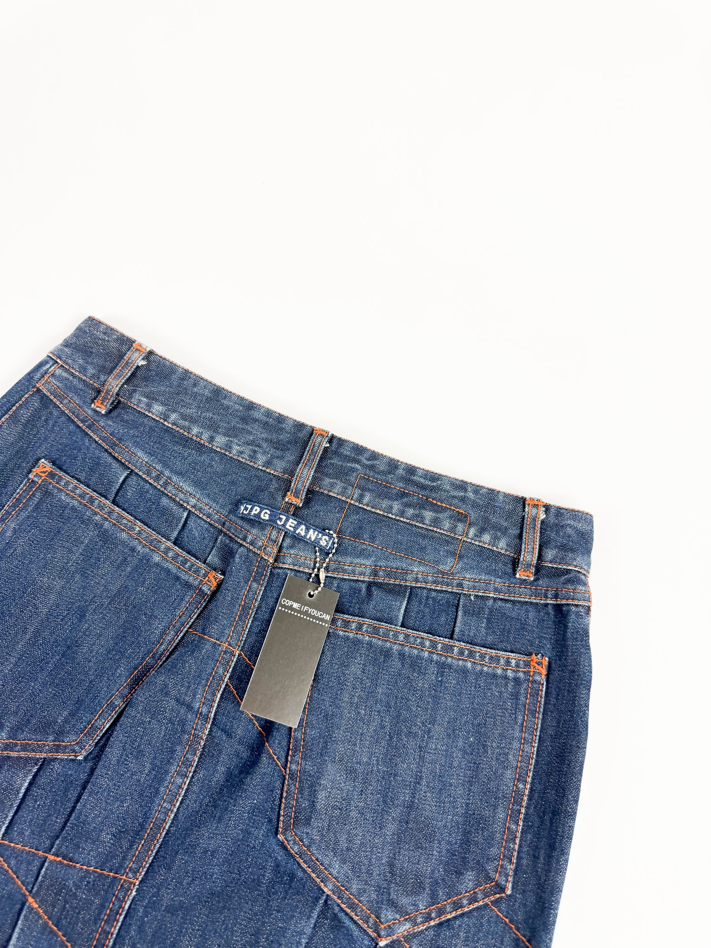 Jean Paul Gaultier Asymmetrical Pleat Denim Skirt FW2002