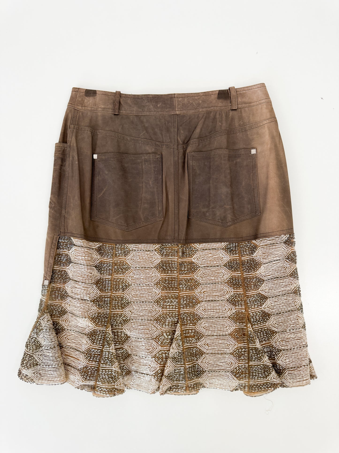 Dior by Galliano Leather Sequin Skirt SS2004