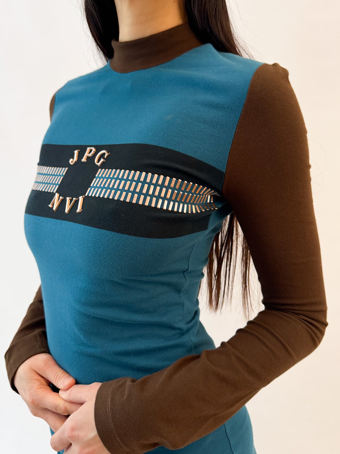 Jean Paul Gaultier NVI Mock Neck Dress