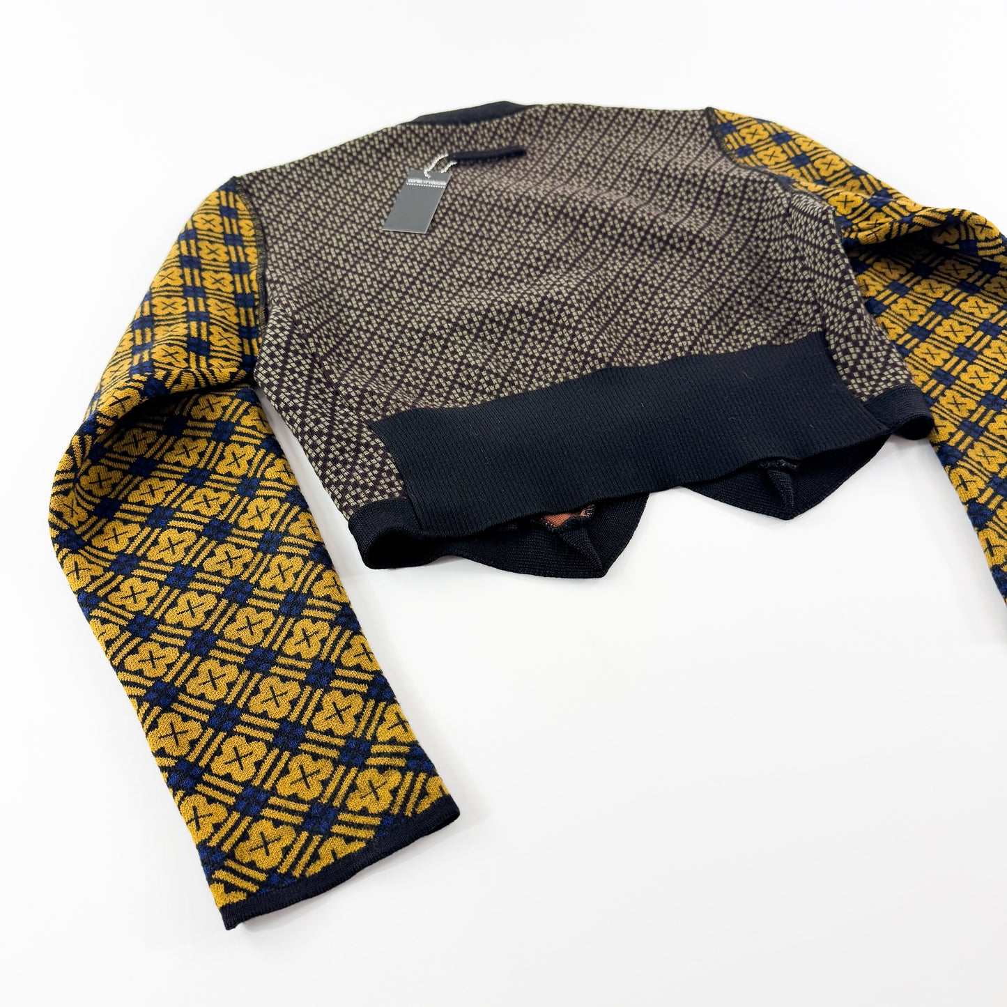 Jean Paul Gaultier Multicolour Patterned Velvet Knit Cardigan FW1988