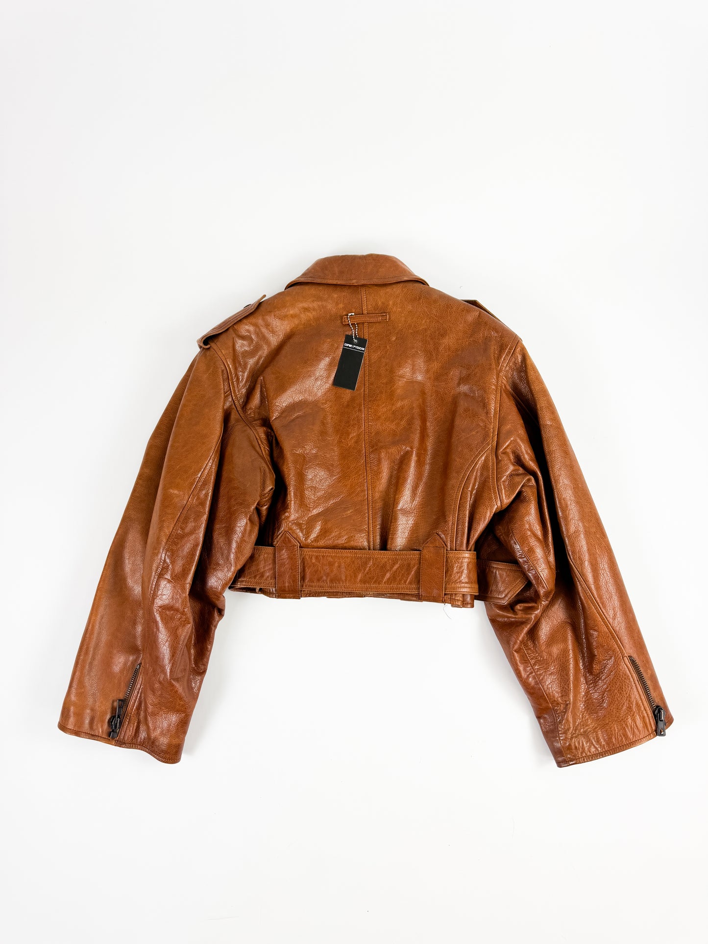 Jean Paul Gaultier Cuir Cropped Biker Leather Jacket SS1986