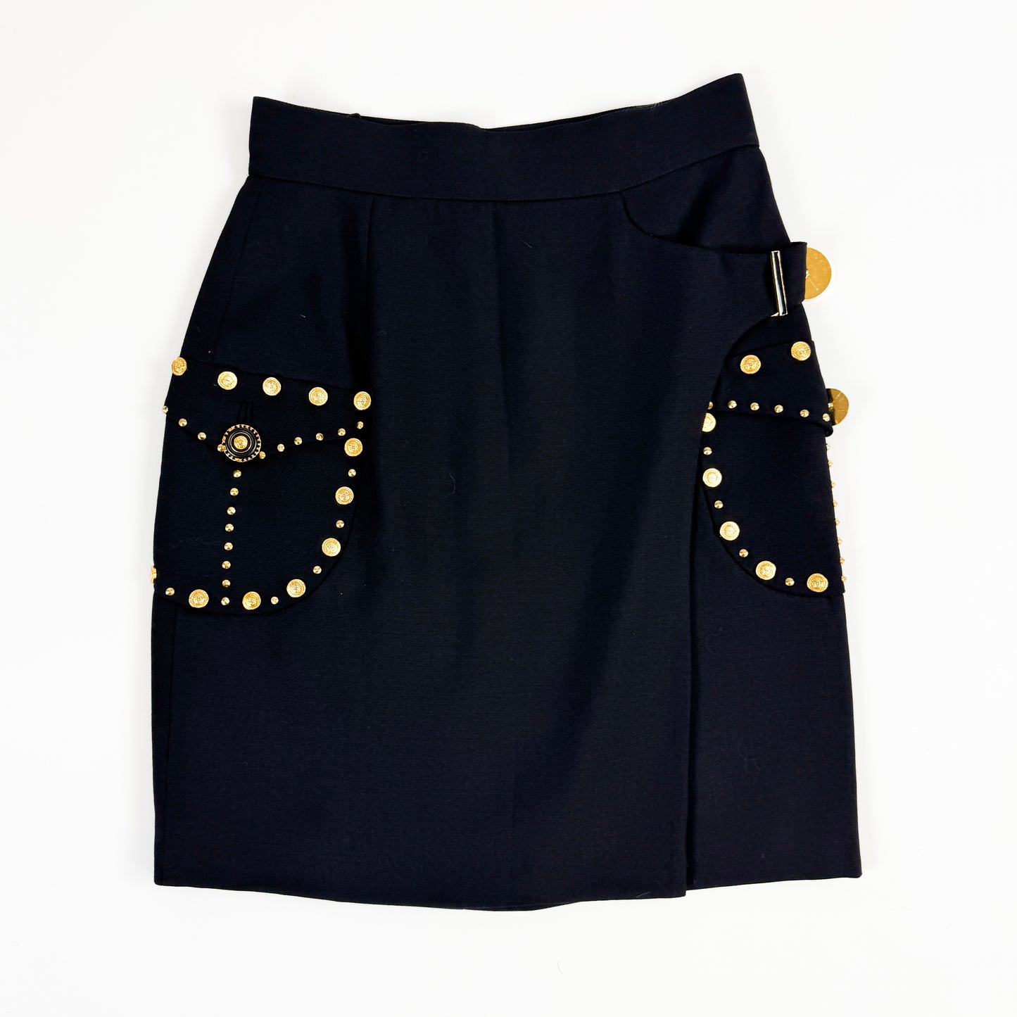 Versace Embellished Wool Pencil Skirt FW1992