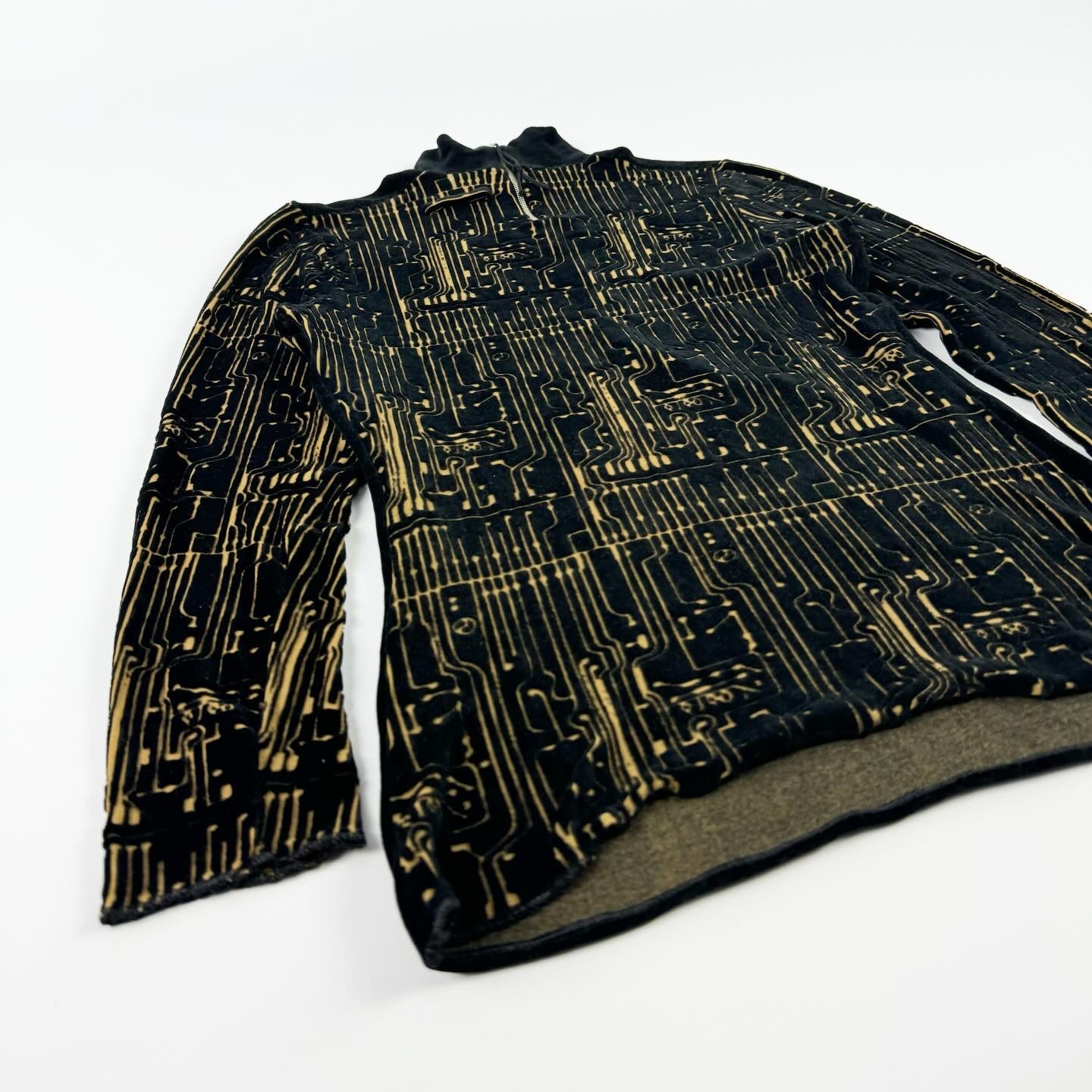 Jean Paul Gaultier Circuit Board Velvet Long Sleeve FW1995