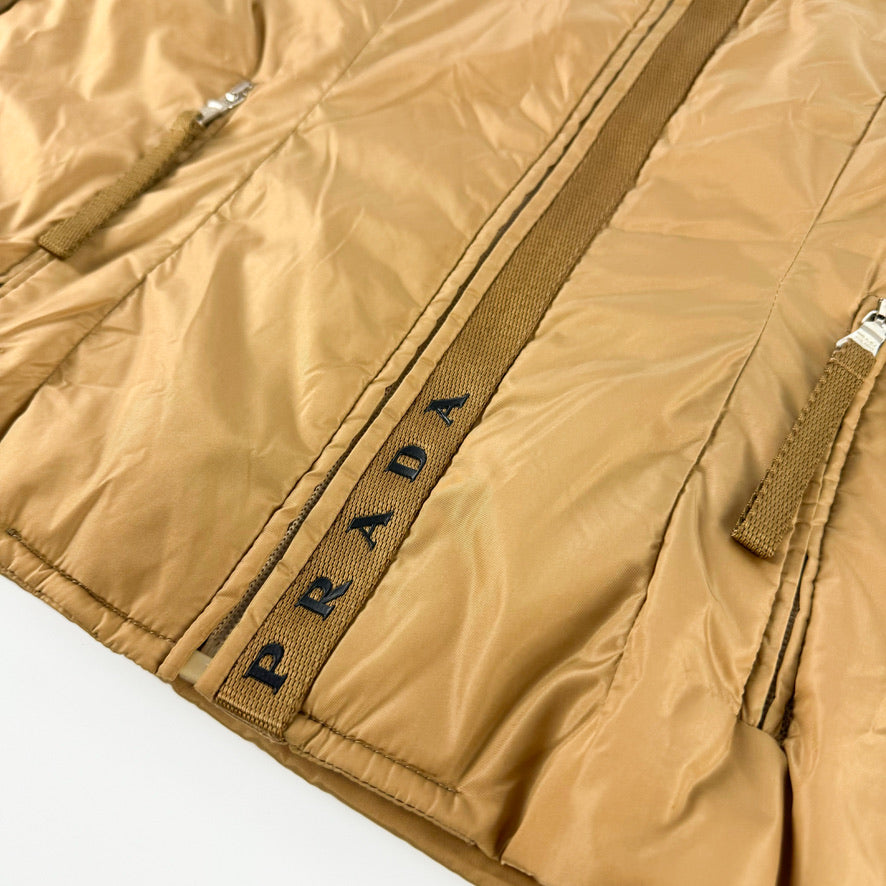 Prada Padded Nylon Jacket with Logo Vertical Stripe FW1999