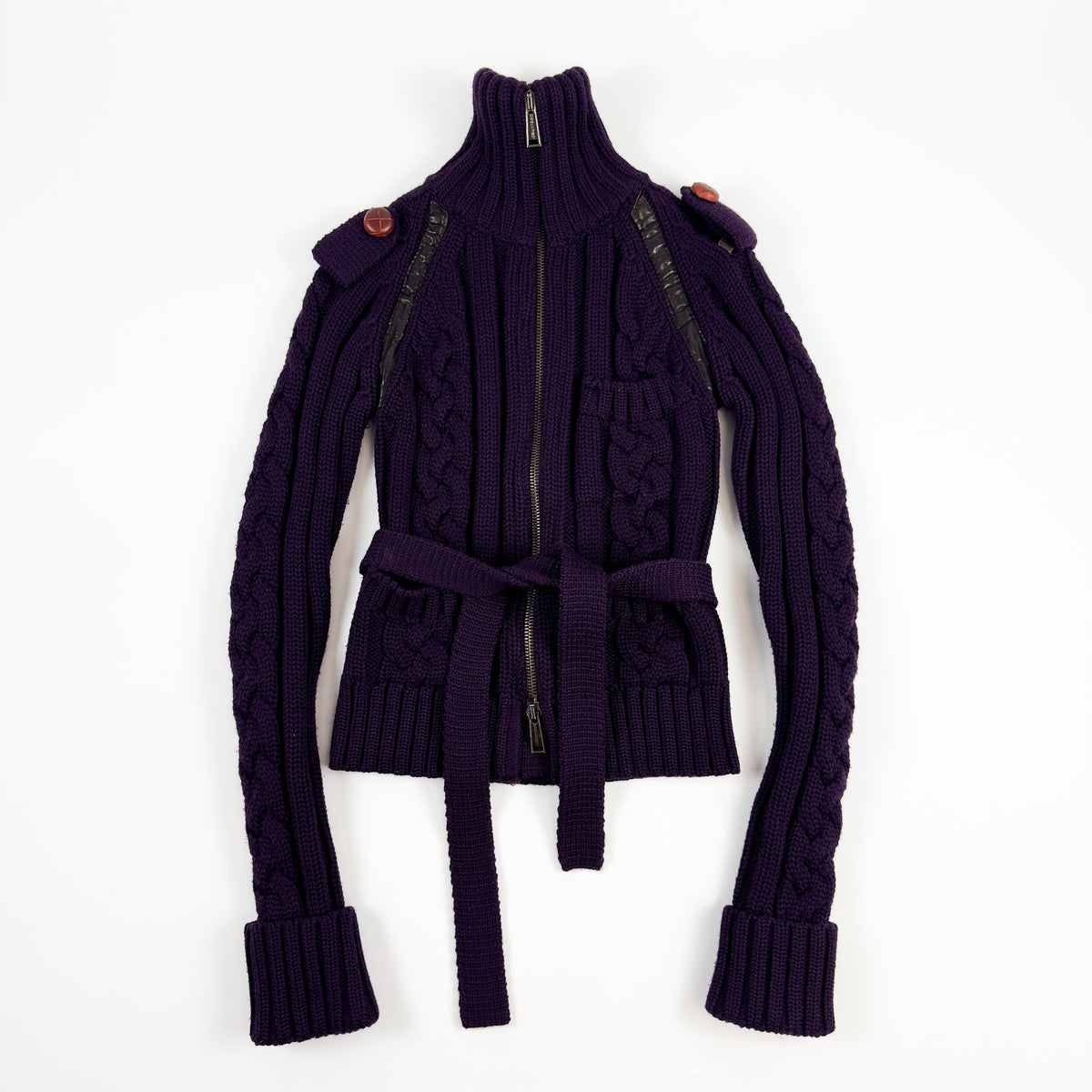 Dsquared2 Purple Zip-Up Knit FW2004 Runway