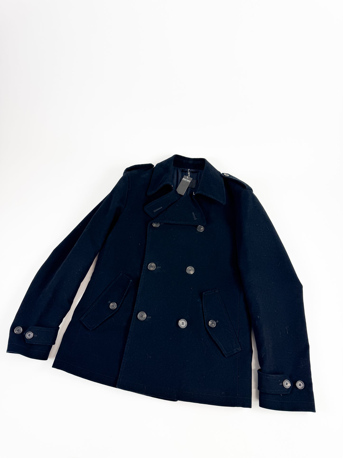 Prada Black Velvet Sailor Caban Jacket