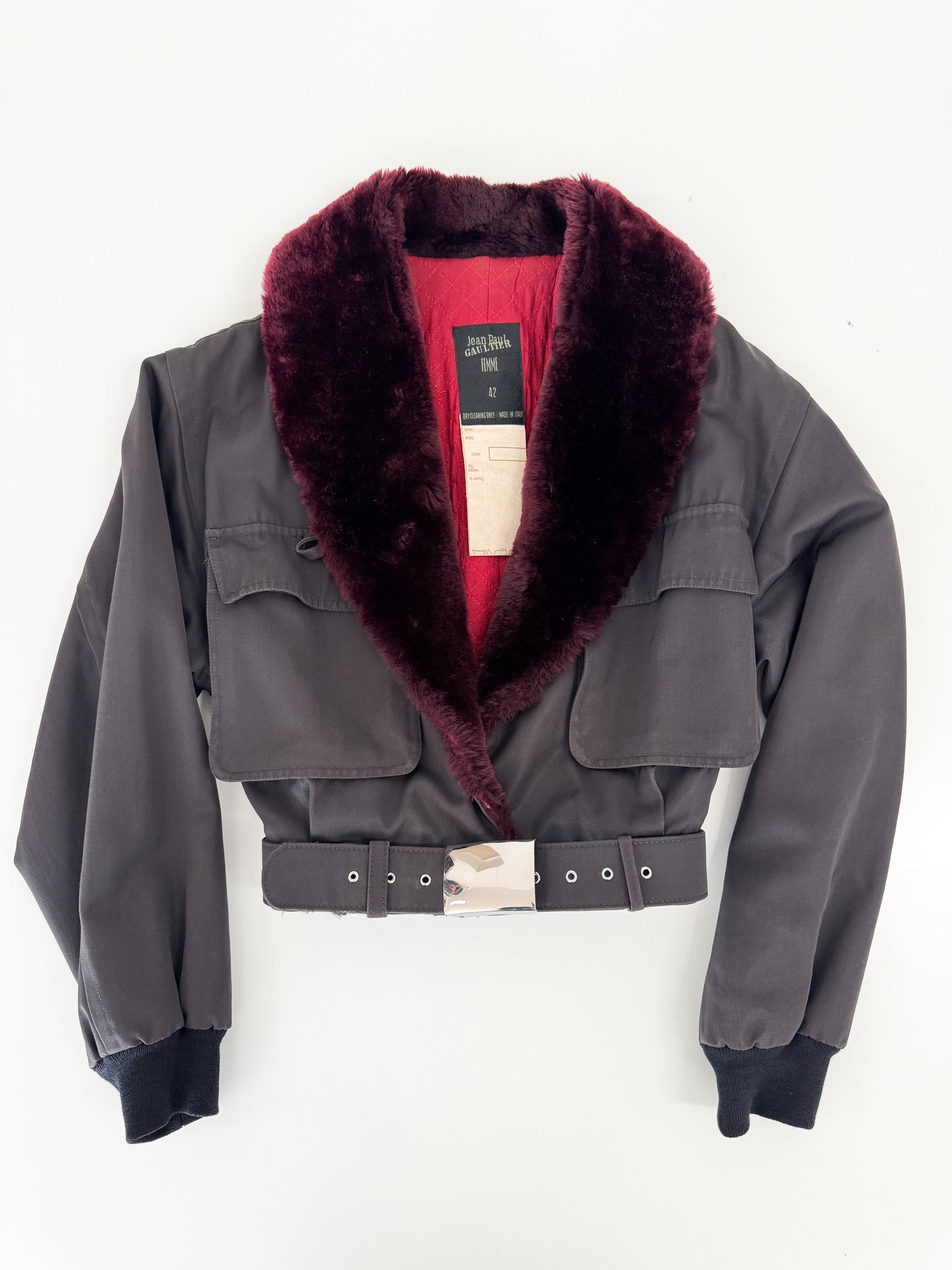 Jean Paul Gaultier Cropped Fur Collar Runway Jacket FW1991