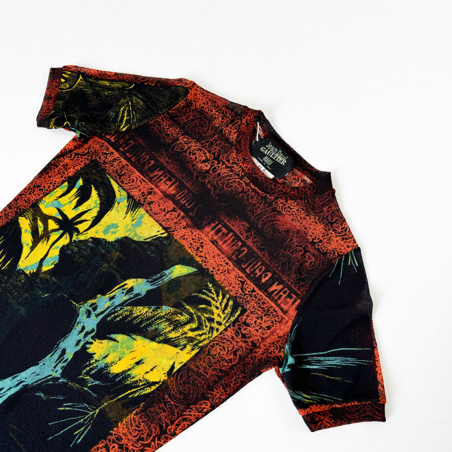 Jean Paul Gaultier Tropical Waterfall Mesh T-shirt 2000s