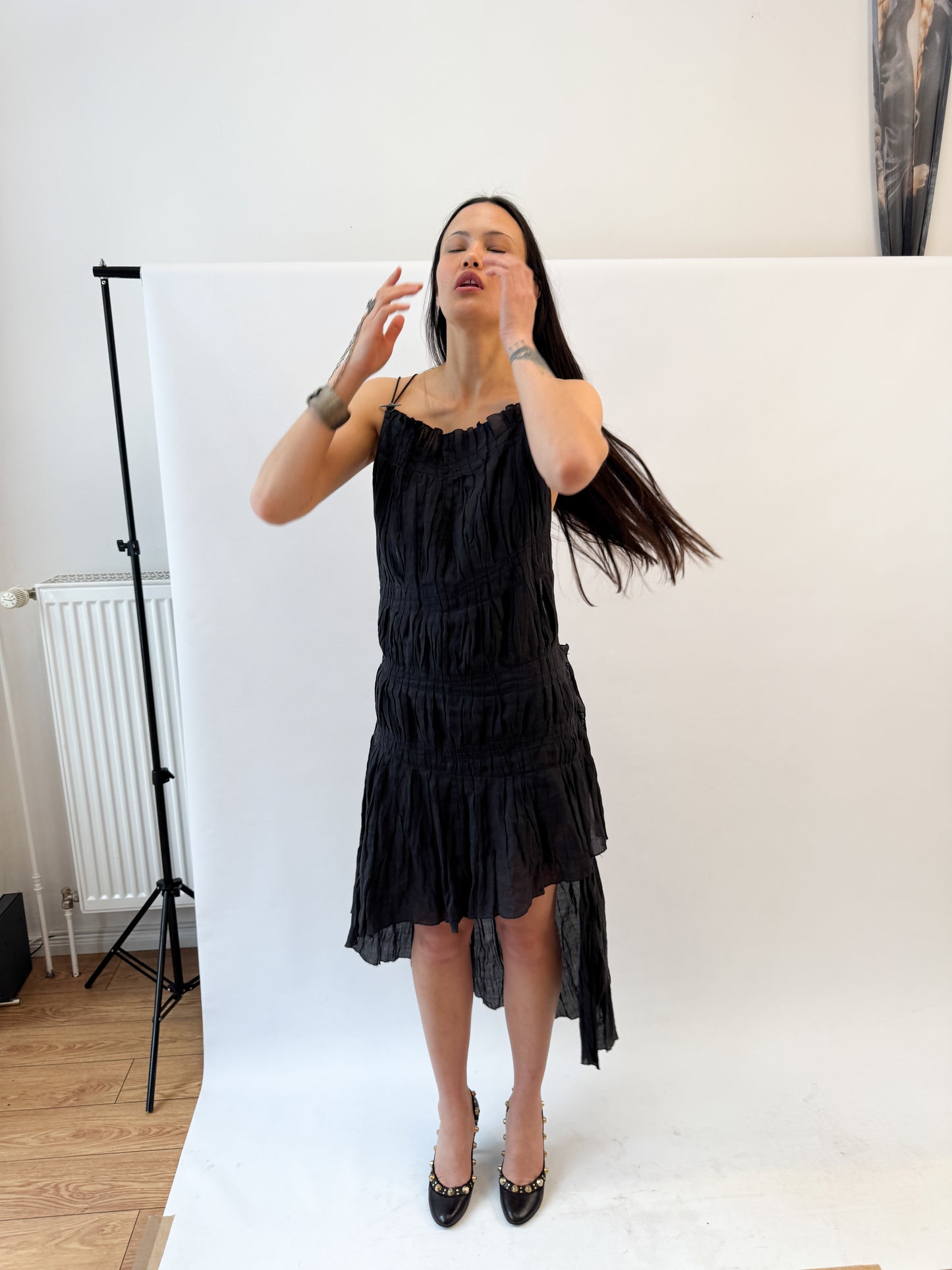 Jean Paul Gaultier Pleated Ramie Dress FW2002