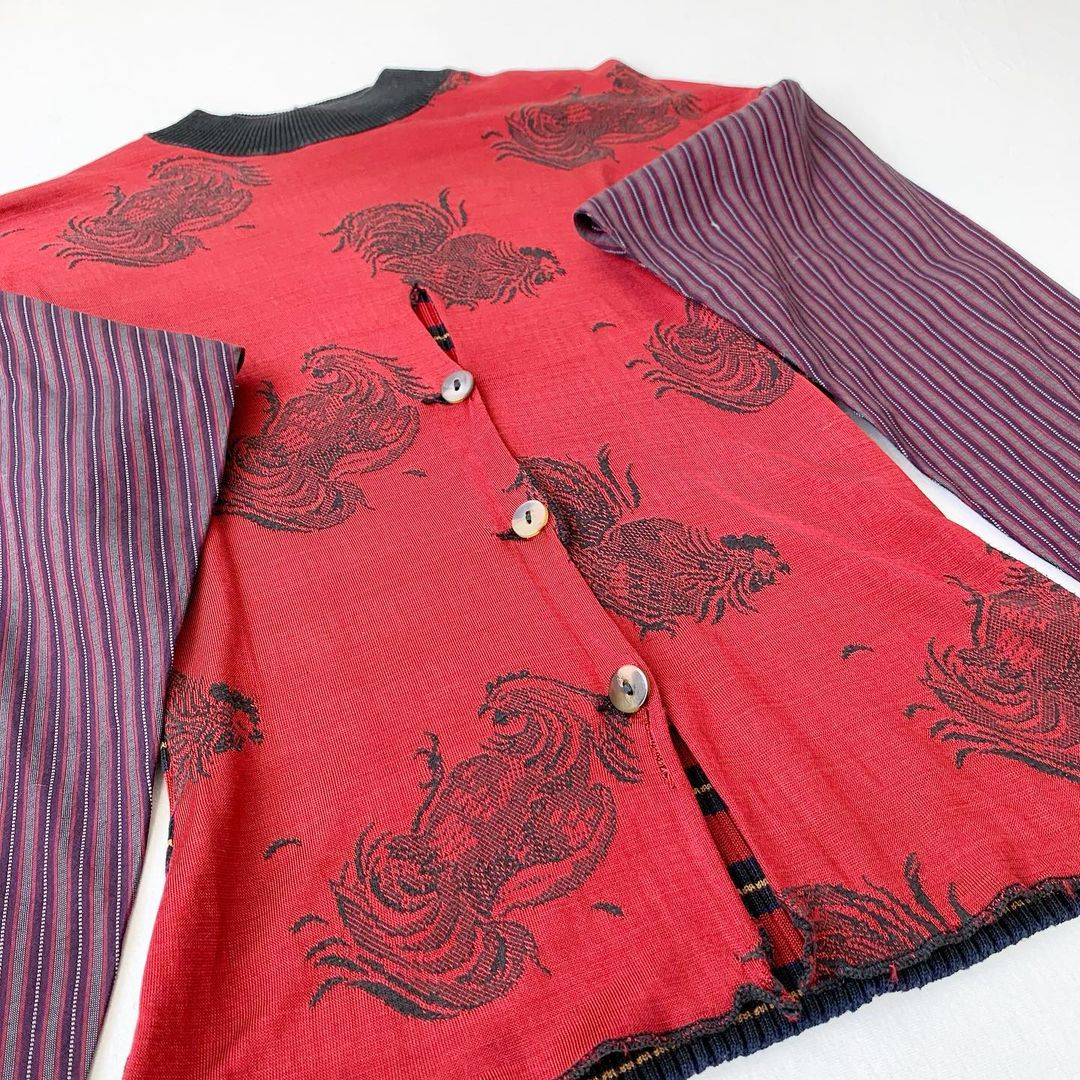 Jean Paul Gaultier Equator Rooster Mock Neck 1980s