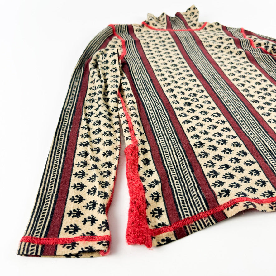 Jean Paul Gaultier Patterned Wool Turtle Neck 1990s