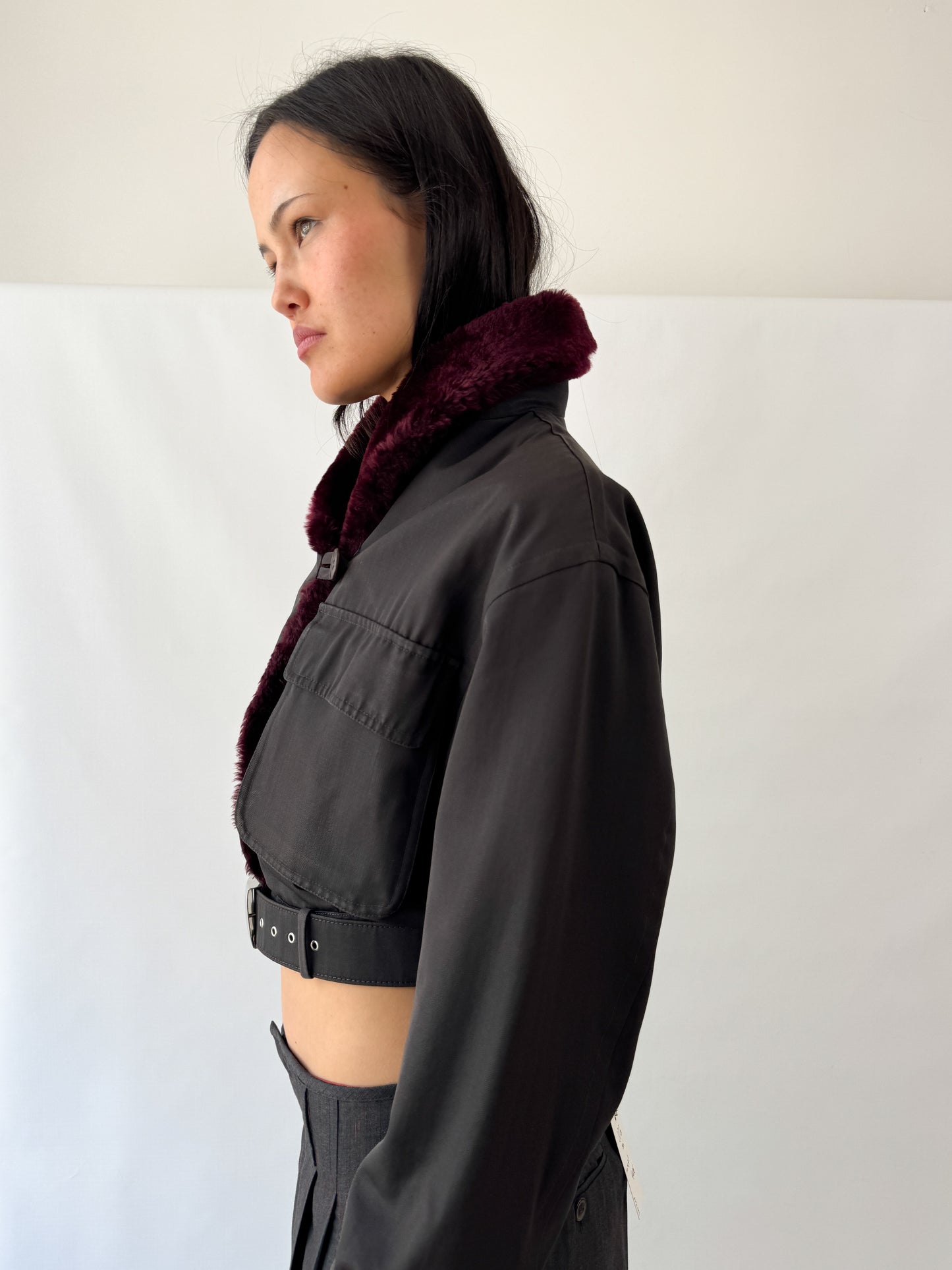 Jean Paul Gaultier Cropped Fur Collar Runway Jacket FW1991