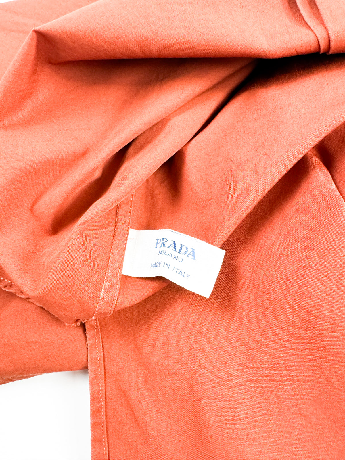 Prada Rust Orange Tunic Shirt with Amber Embroidery FW1993
