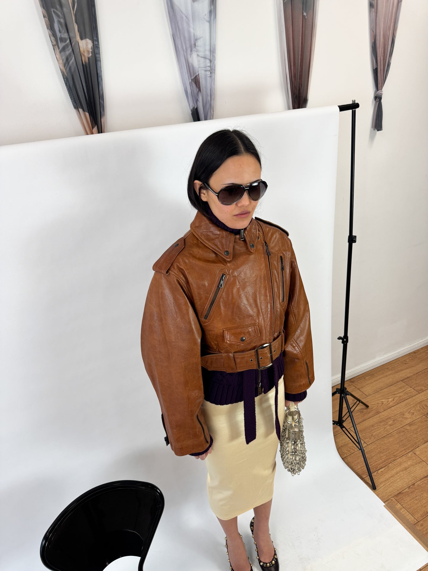 Jean Paul Gaultier Cuir Cropped Biker Leather Jacket SS1986