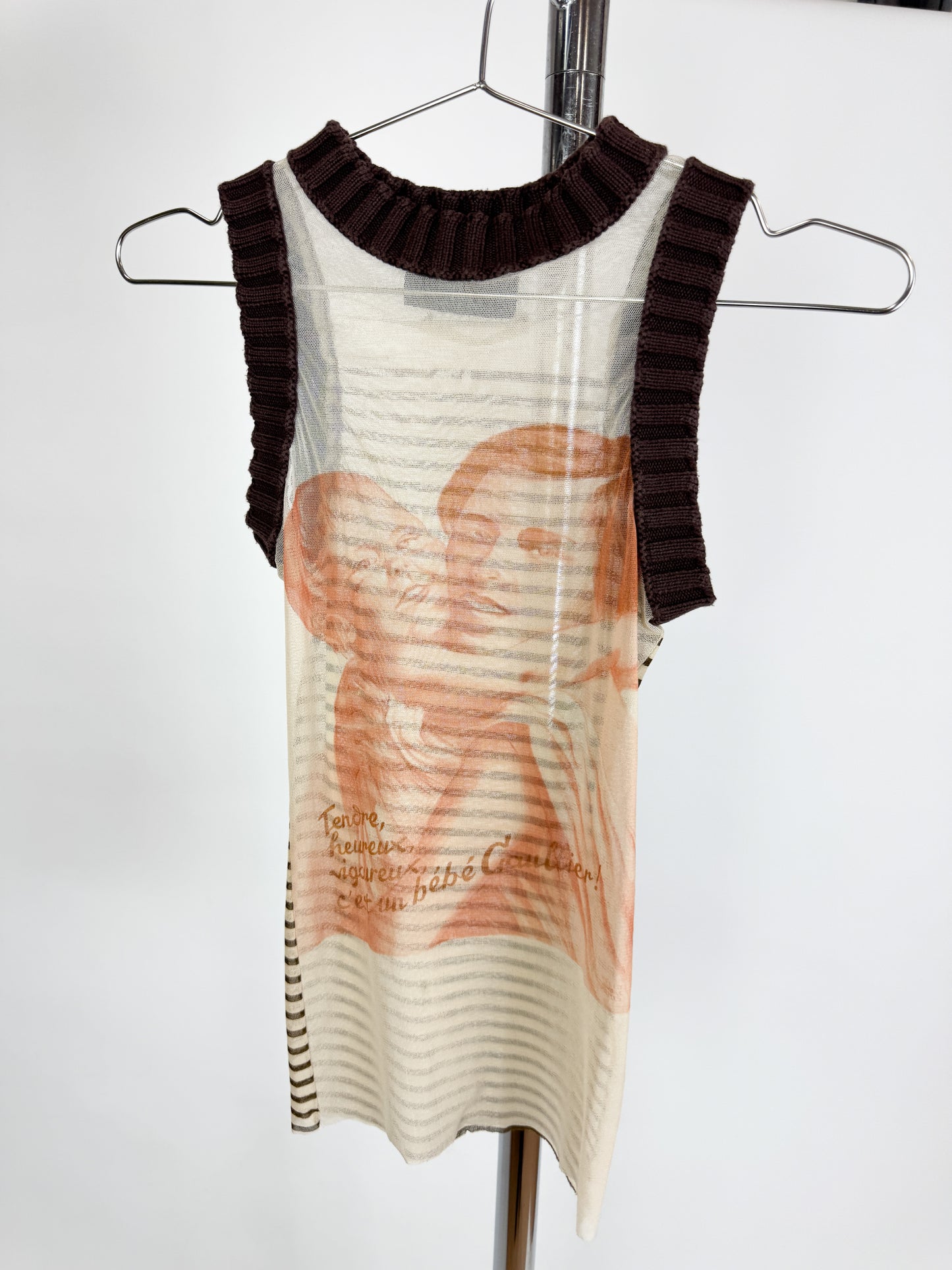 Jean Paul Gaultier Mother & Child Mesh Tank Knit Hem SS1995