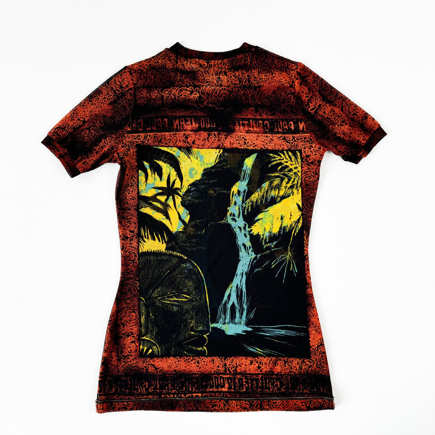 Jean Paul Gaultier Tropical Waterfall Mesh T-shirt 2000s