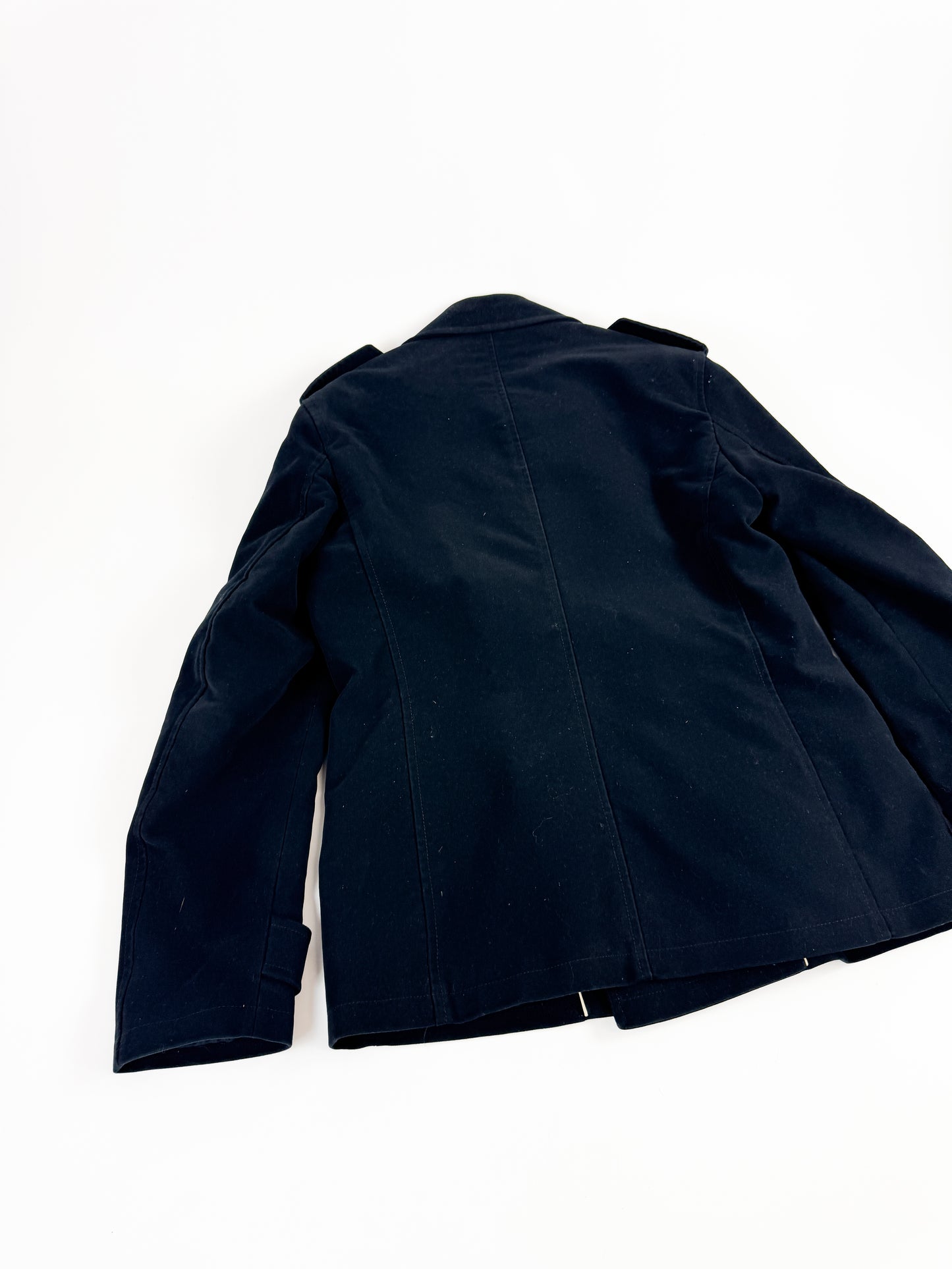 Prada Black Velvet Sailor Caban Jacket