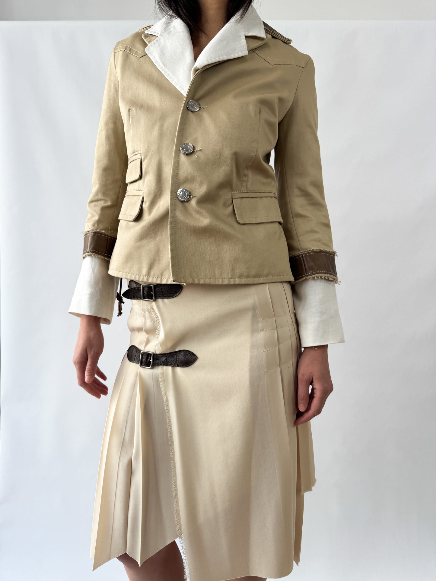 Jean Paul Gaultier Asymmetrical Pleats Skirt FW2002