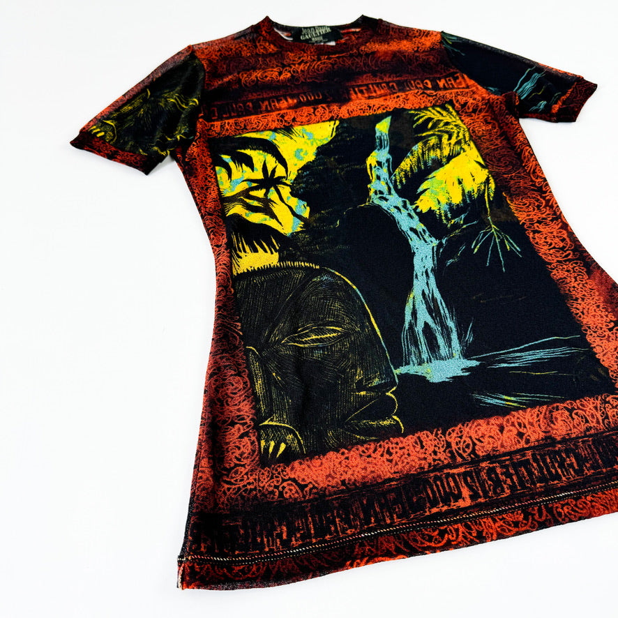 Jean Paul Gaultier Tropical Waterfall Mesh T-shirt 2000s