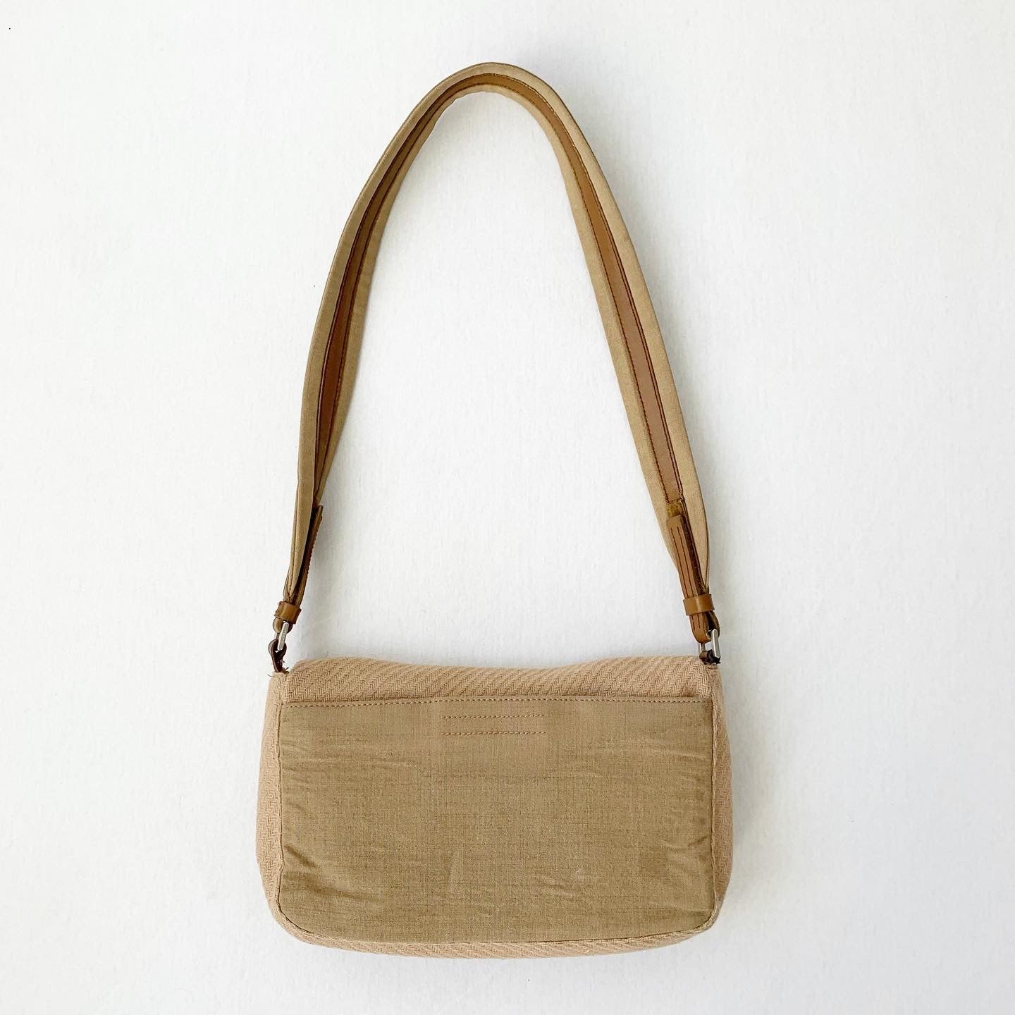 Prada Beige Woven Cotton Shoulder Bag FW1999