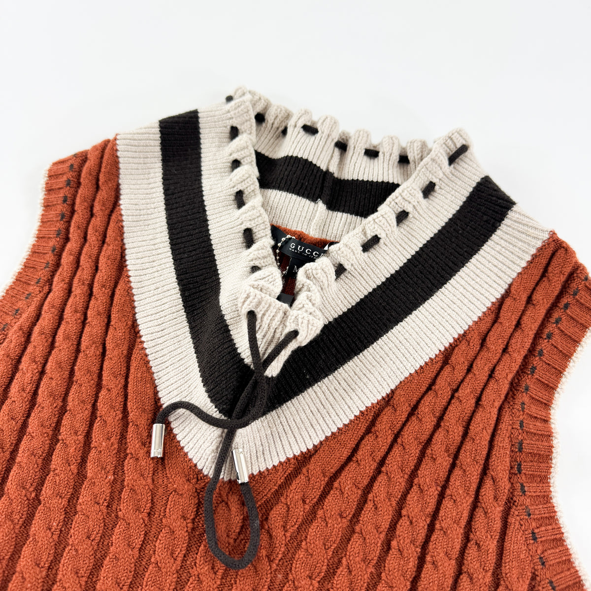 Gucci Drawstring V-Neck Knit FW2007