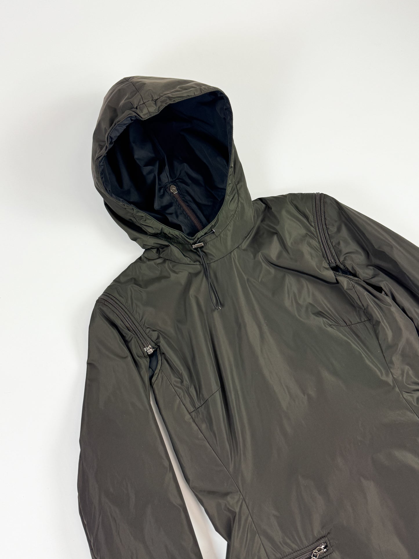 Prada Khaki Padded Nylon Utility Dress FW1999