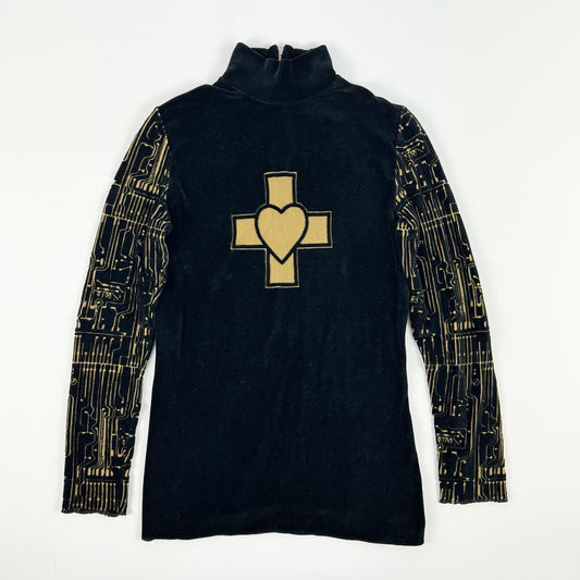 Jean Paul Gaultier Circuit Board Velvet Long Sleeve FW1995