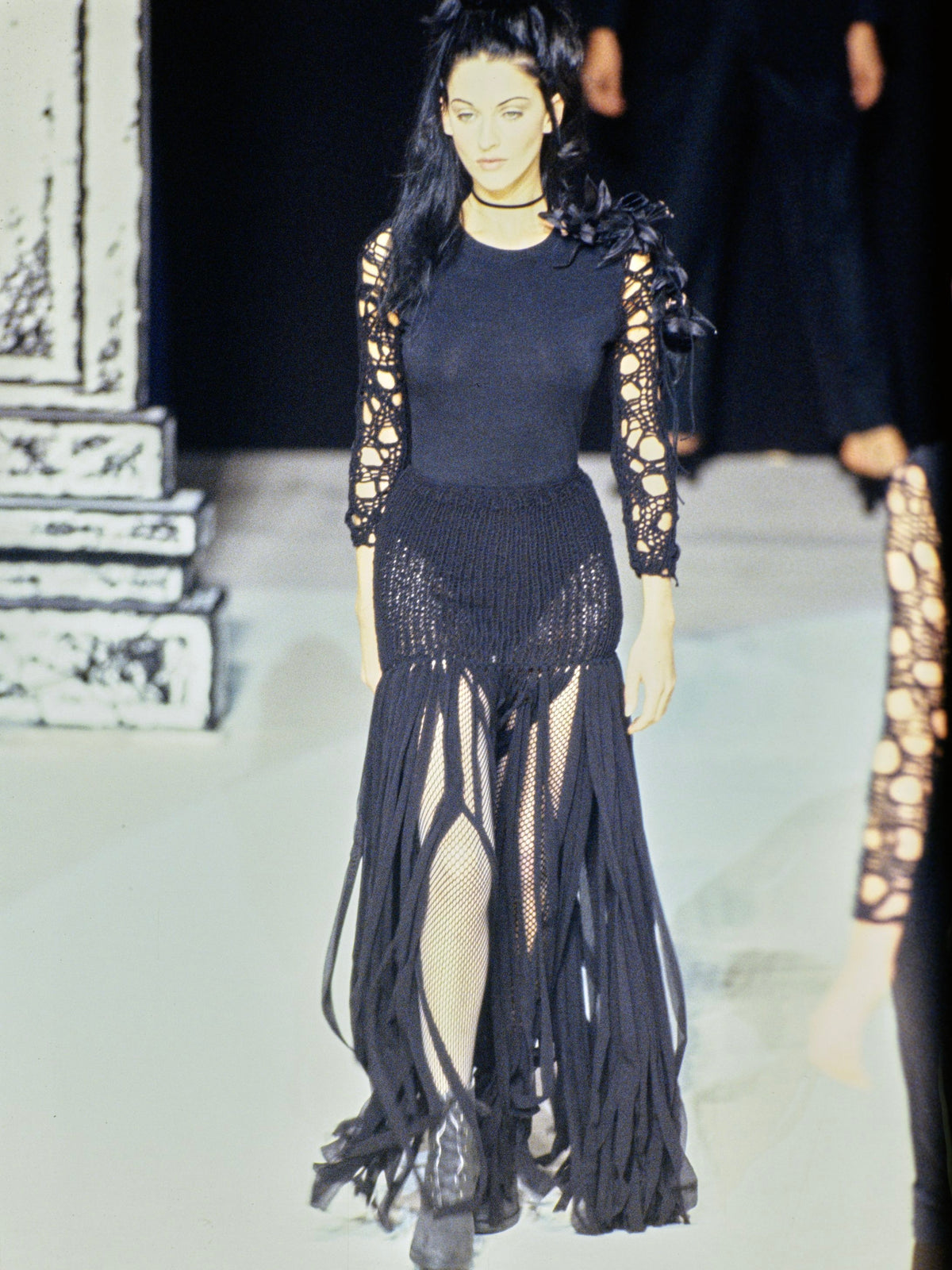 Jean Paul Gaultier Botanical Print Dress with Knit Sleeves SS1993