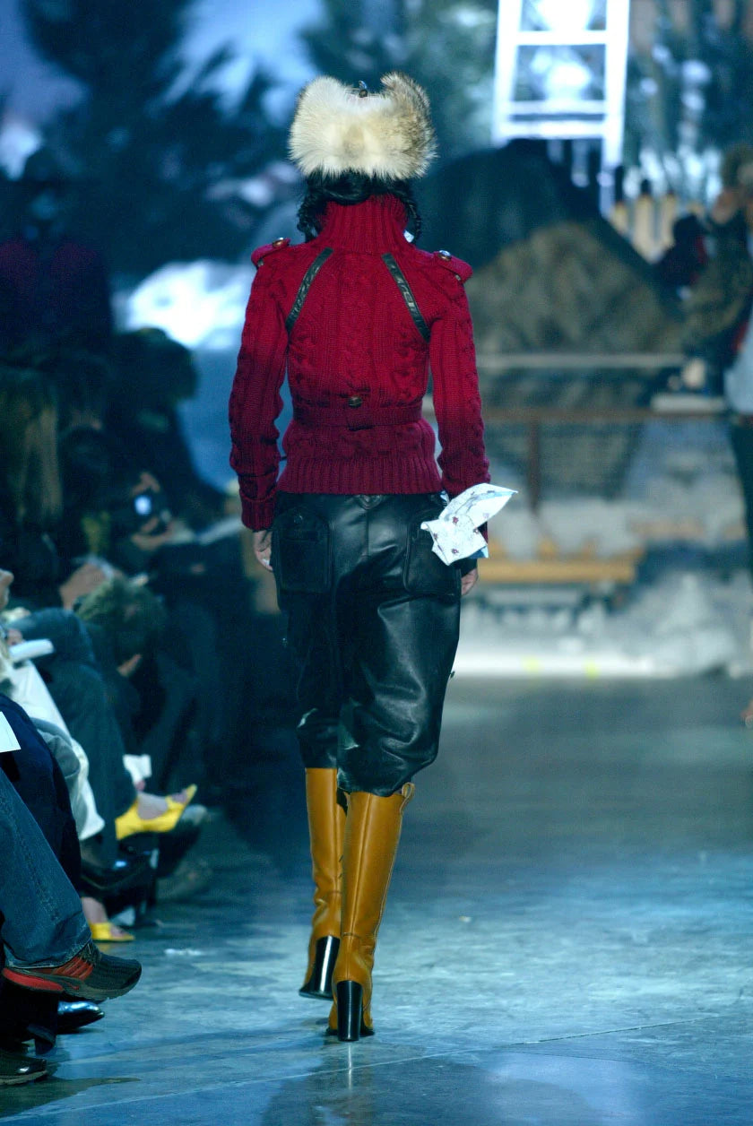 Dsquared2 Purple Zip-Up Knit FW2004 Runway