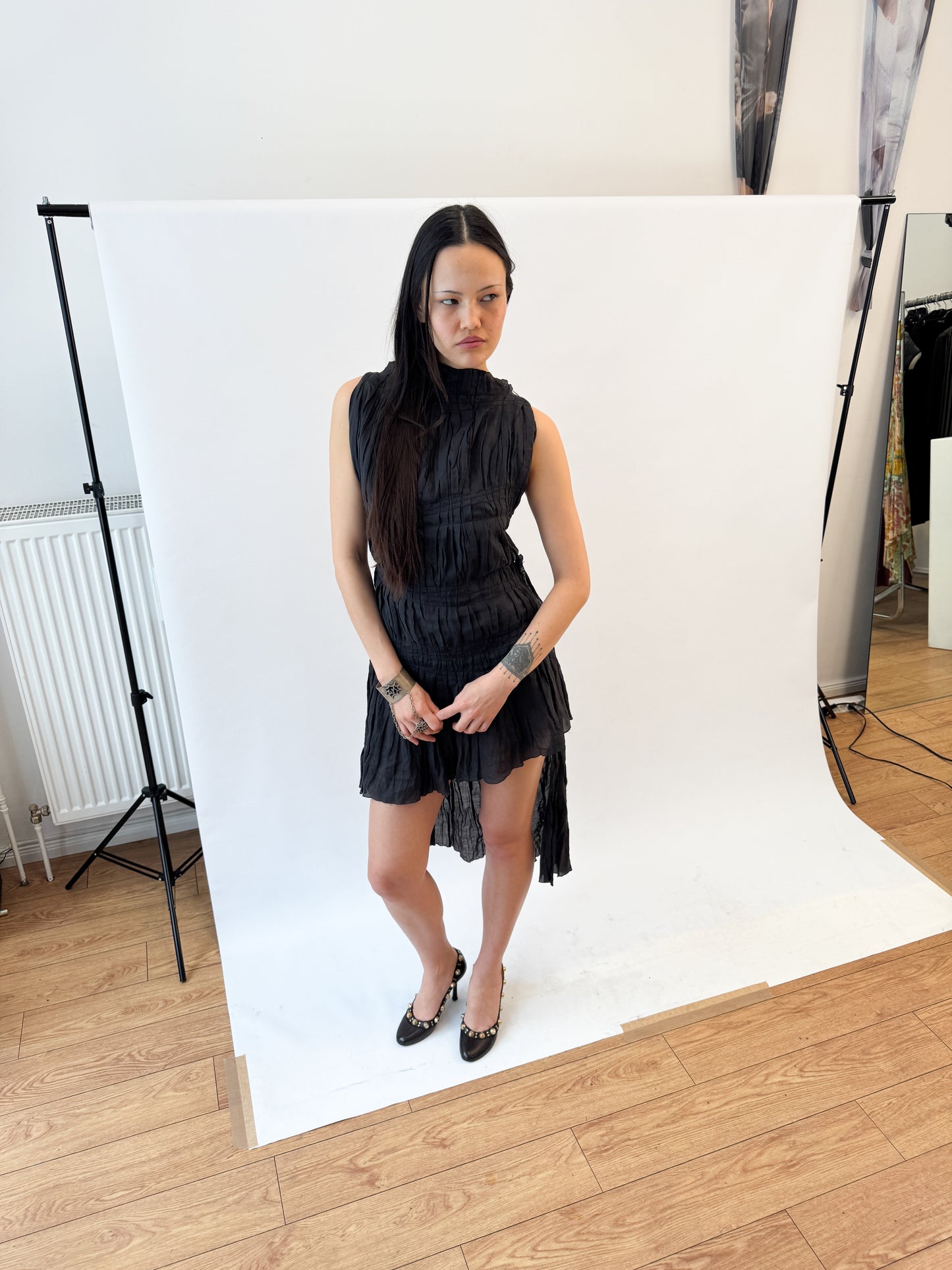 Jean Paul Gaultier Pleated Ramie Dress FW2002