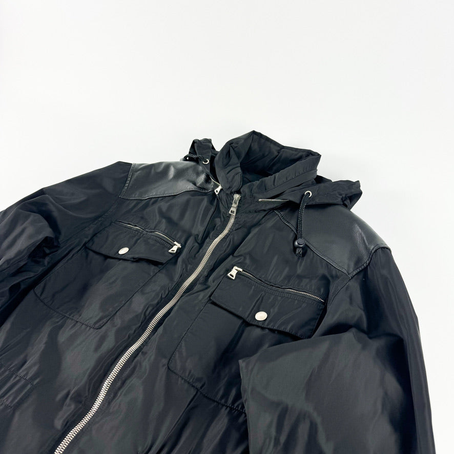 Prada Nylon & Leather Military-Inspired Parka FW1994