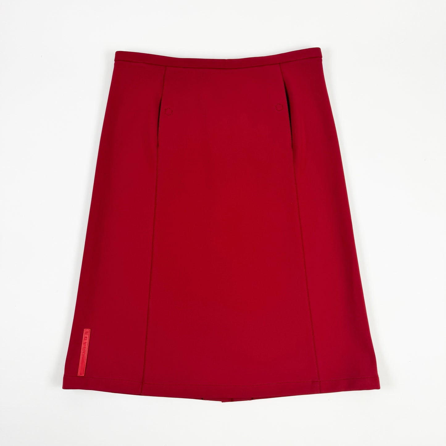 Prada Burgundy Red Nylon Skirt with Pockets SS2000