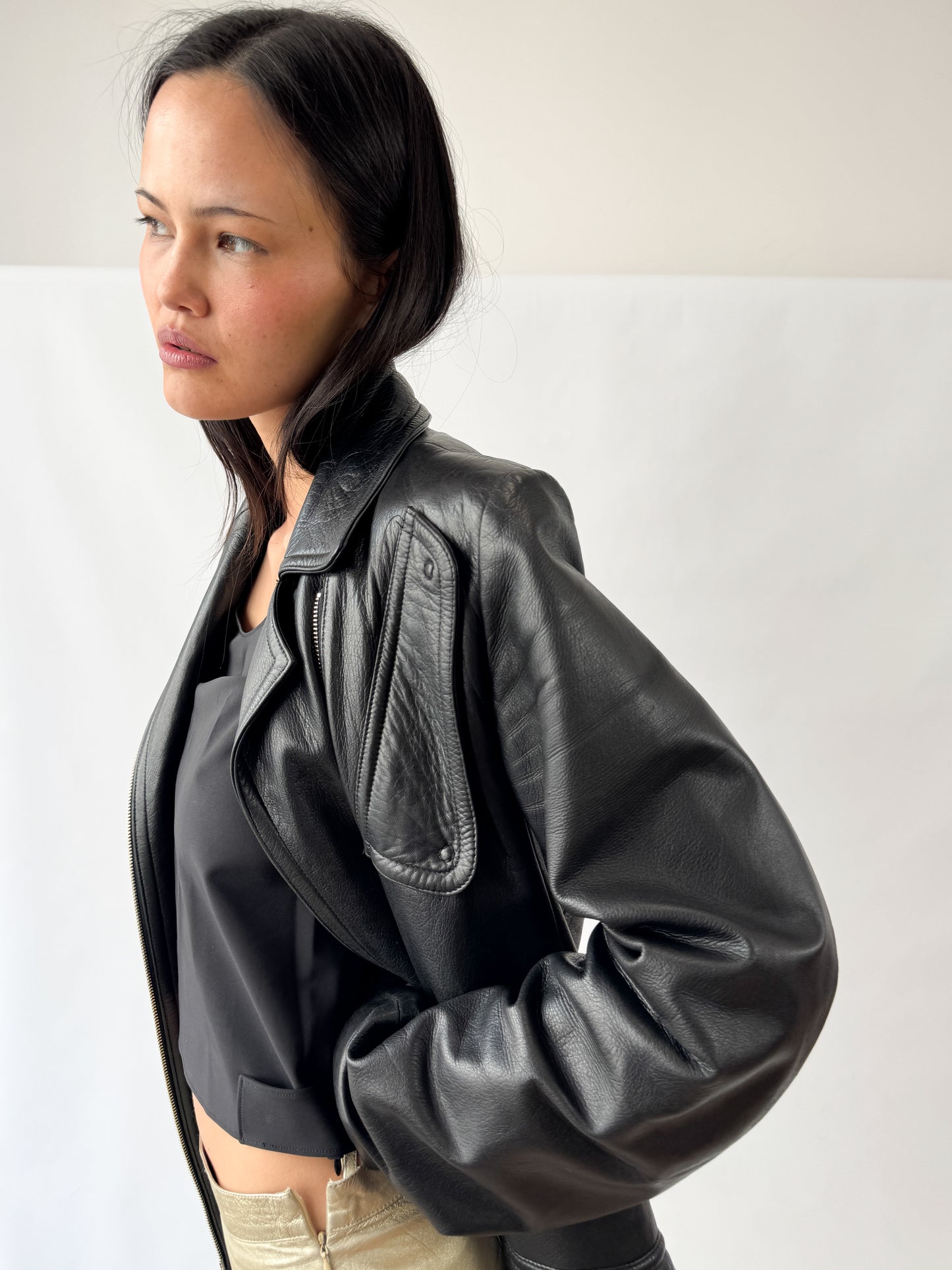 Ann Demeulemeester Chest Pocket Leather Jacket 2000s