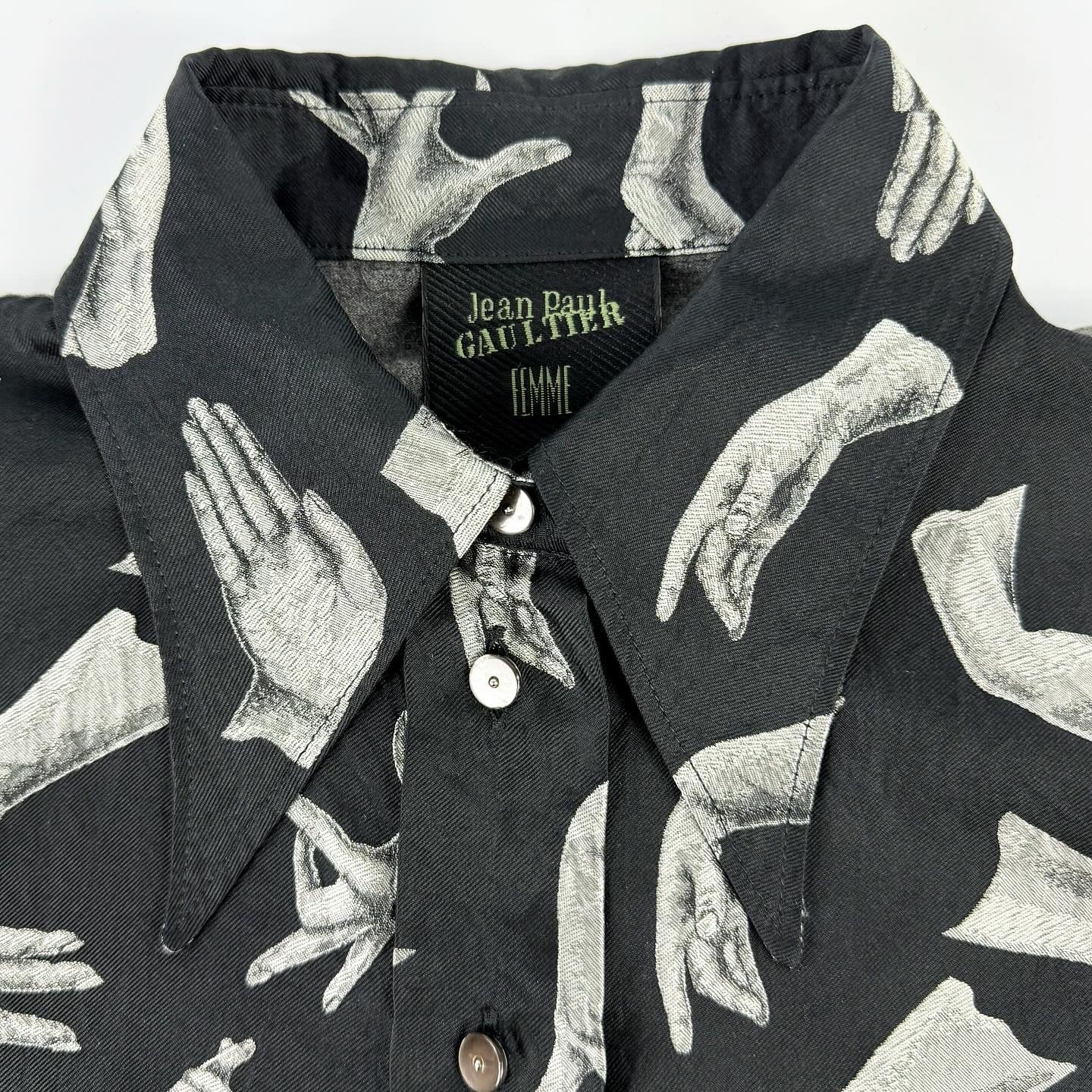 Jean Paul Gaultier Silk Shirt with Hand Motive SS1994