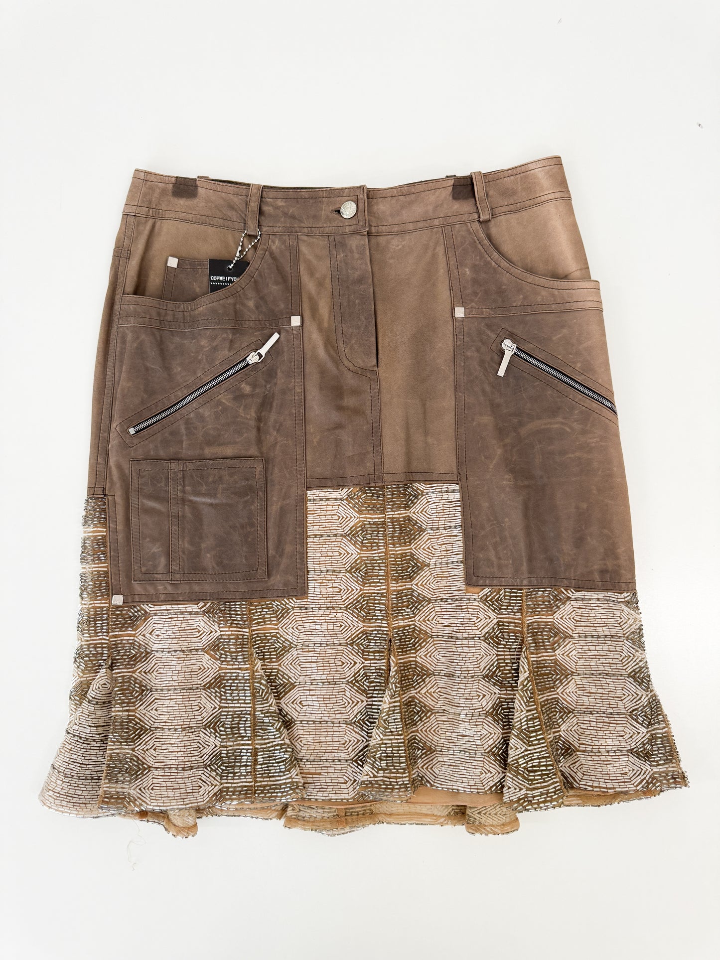 Dior by Galliano Leather Sequin Skirt SS2004