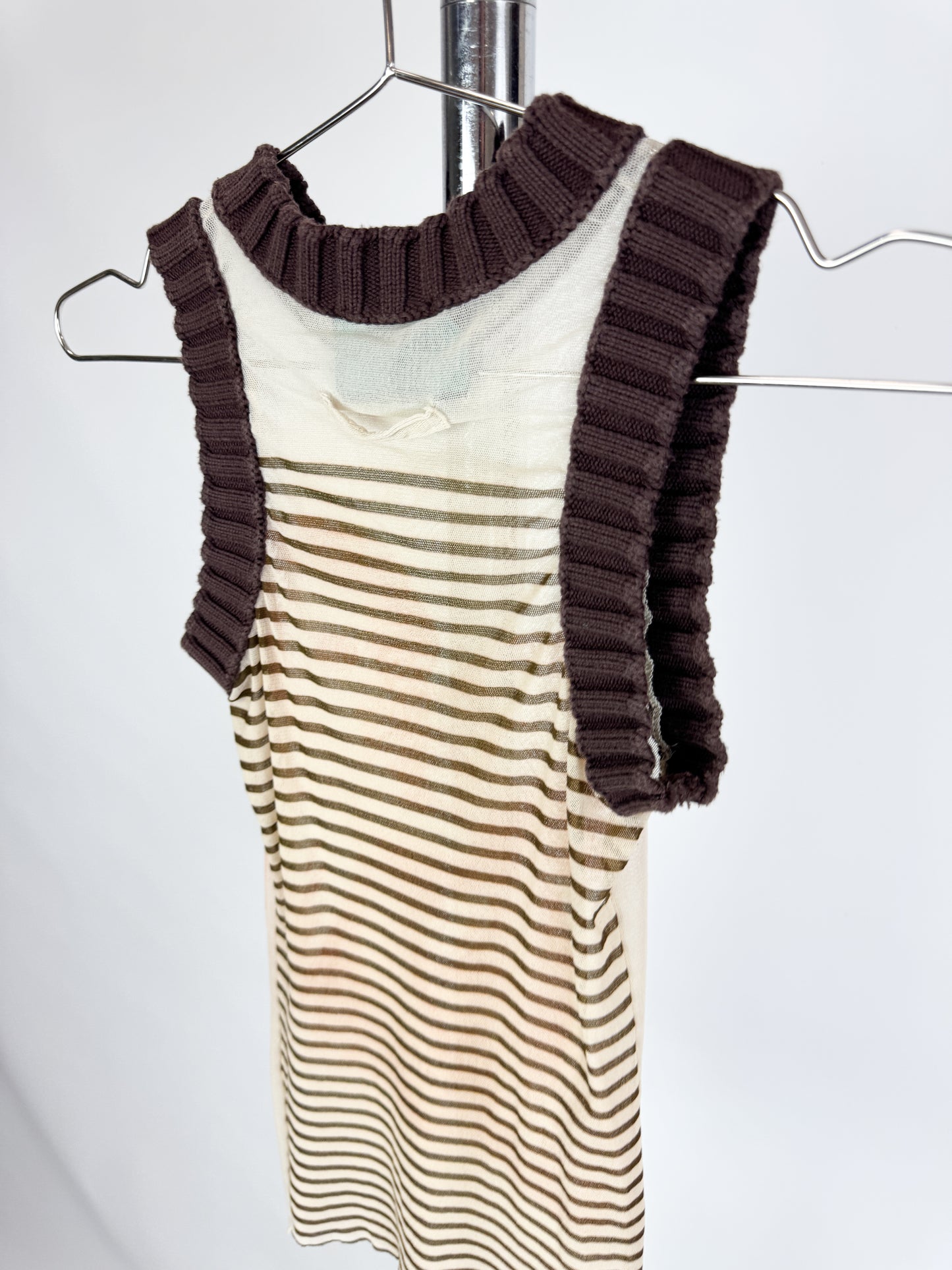 Jean Paul Gaultier Mother & Child Mesh Tank Knit Hem SS1995